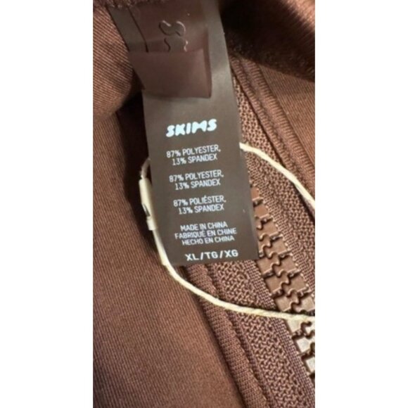 Skims Strapless Brown Sculpting One-Piece Swimsuit With Front Zipper Xtra-Life S - Picture 7 of 11